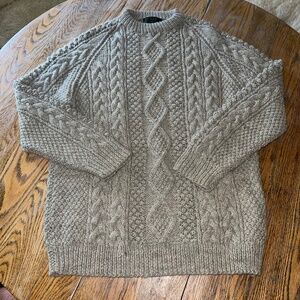 CALLAN dk oatmeal new wool sweater/Ireland/44(pit to pit-21.5